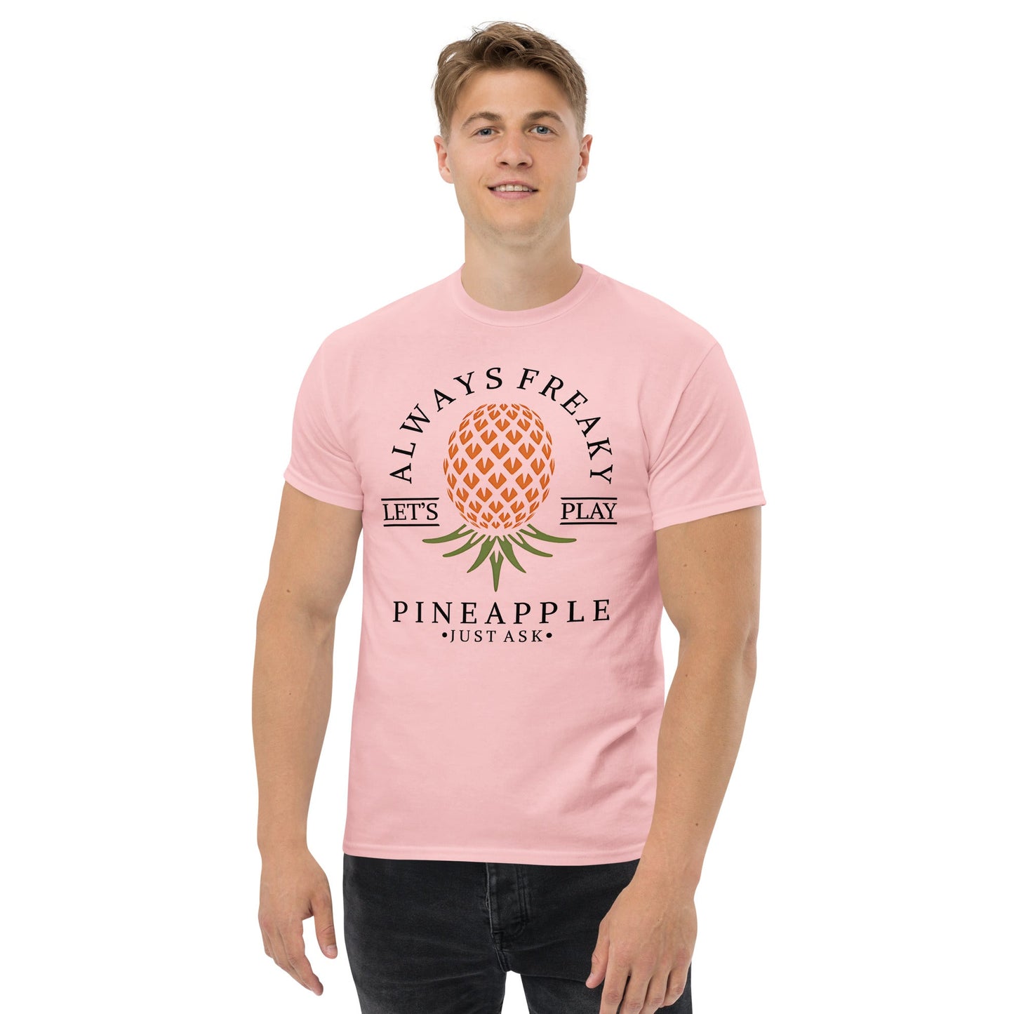 Classic T-shirt for Men Always Freaky Upside Down Pineapple Dark - Swinger Clothing