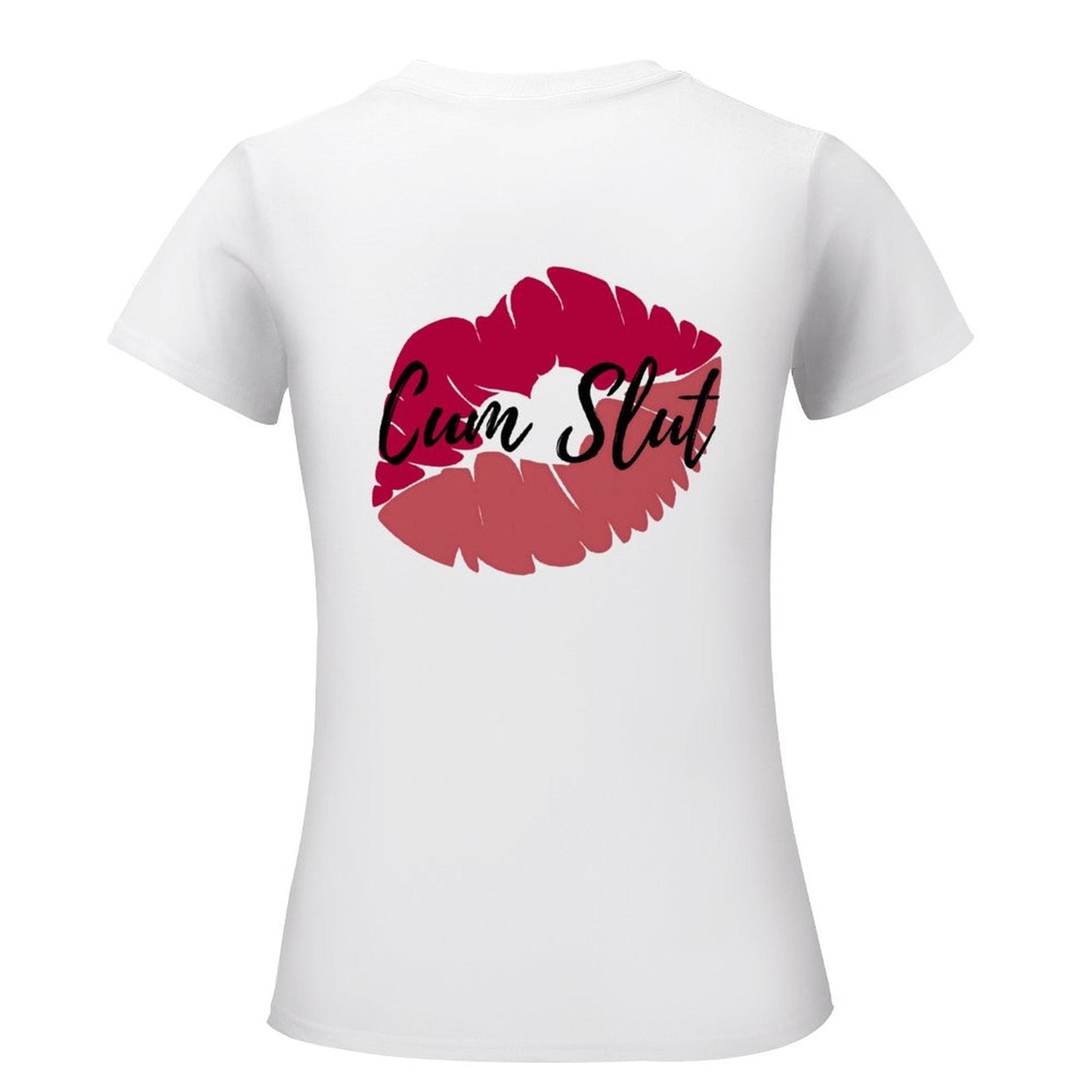 Short Sleeve Double Sided Women's Cotton T-Shirt Cum Slut - Swinger Clothing